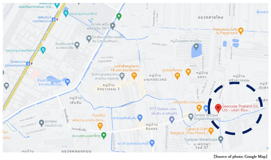 タイ事務所の地図